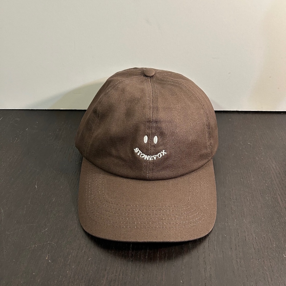 Stone Fox Swim Smiley Face Baseball Cap/Baseball Hat Brown - NWT